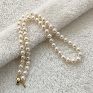 Classic Pearl Necklace 18” | 5–6mm Pearls | 14K Gold Clasp (585)